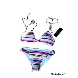 Summer Sand 2 Piece White Combo Bikini Large NWT